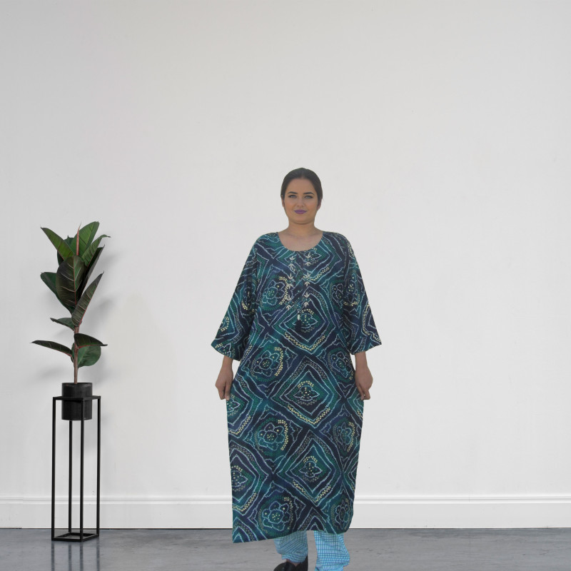Chunari Pattern Long Kurta-M,XL,XXL