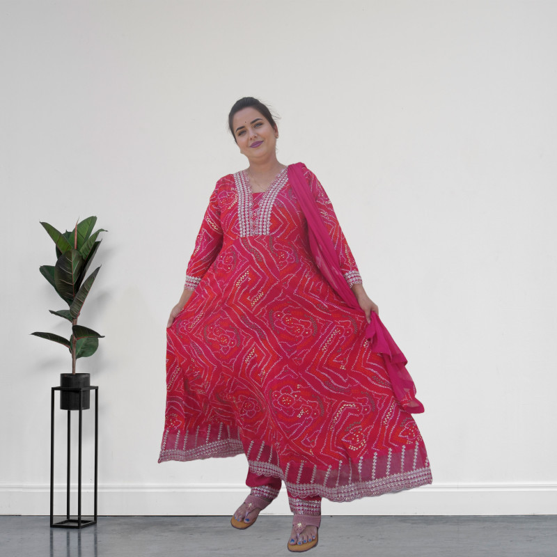 Chunari Pattern Suit-M,L,XL,XXL